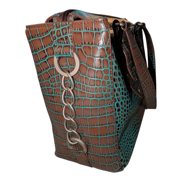 Vintage Charlie Lapson Croc Pattern Purse- EUC - Picture 2 of 7